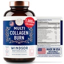 Capsule termogenice multicolagen Burn - Hidrolized Multi Colagen Complex Tipuri I, II, III, V, X, Marine Colagen, Acid hialuronic - Beauty and Anti-Aging Supliment pentru femei și bărbați - 90 pastile