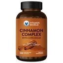 Vitamina World Scorțișoară Complex cu Crom, 1000 mg Scorțișoară Suplimente cu Crom de înaltă calitate pentru Protejare Metabolism Sanatos & Antioxidant, 120 Capsule, 2 Luna de aprovizionare, Gluten gratuit
