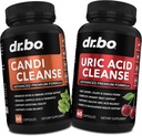 DR. BO Candi Acid uric Curățare Suport - Suplimente Oregano & rinichi Herbal pentru femei și bărbați - Extra Putere Acid uric Curățarea capsulelor și control oral Complex probiotic Curățator