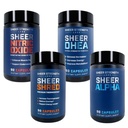 Sheer Ultimate Stack - Suplimentul DHEA pentru bărbaţi DHEA 100mg & Suplimentul oxid de azot & Sheer Shred & Sheer Alpha