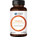 Vitamina World Digest-13 Multi-Enzime, 1010 mg Enzime digestive Amestec cu Amylase, Bromelain, Papain & Lipase pentru digestia si absorbtia, Enzime digestive pentru balonare si gaz, 60 Caplete