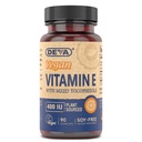 Deva Vegan Vitamine naturale E 400UI cu tocoferoluri mixte, suporta sistemul imunitar si nutritia pielii, antioxidant natural si gluten gratuit, lactate, non-GMO, 90 capsule