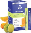 Blueshift Turmeric Citrus Medley - Pachete cu pulbere turmerică pentru apă, Curcumin Turmeric Supliment, fără zahăr băutură Mix pentru suport de recuperare naturală - Citrus Flavor, Sticks pulbere (10 ambalaj)