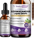 Totaria Liposomal Ashwagandha Picături lichide (7% Witanolide) w/Soursop Bitters, L-Theanin, Magneziu, Shilaj, Absorbție maximă, Energie Naturală, Cortisol Sănătate pentru femei și bărbați, Non-GMO, 2 Fl Oz