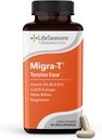 LifeSeasons Migra-T cu Relieve-R - Migrene Prevention & Relief Supplement - Suport pentru dureri de cap severe - Reduce Sunetul usor si sensibilitatea odor - Feverfeater, White Willow, Magneziu Ginger & CoQ10