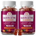 (2 Pack) Querbetin Gummies cu Bromelain, Elderberry, Zinc si Vitamina C - Querbetin chewable 700mg Supliment pentru Imunitate, Alergie, Asistenta imbatranire - Gume Vegane pentru Adult & Kid
