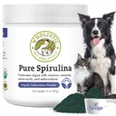 Wholistic Pet Organics Spirulina pentru câini - 3 Oz - Sprijină Sistemul imunitar sănătos și Alergia sezonieră - Suport antioxidant pe bază de plante pentru alimente de casă - Ecologic Dog Food Topper - Proaspăt Made in USA