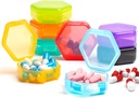 [8 Pack] Micul organizator de pastile, Travel Pill Box Portabil BPA gratuit mini pilula caz pentru buzunar, Pastile medicament & Vitamine titular (Vid culori)