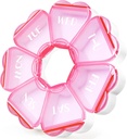 Cute Pill Organizator 7 zi, de blocare a culorilor Săptămânal Pilula cutie, Daily Medicine Container cu Compartimente mari pentru uleiuri de pește / Vitamina / Medicamente / Suplimente (Pink)