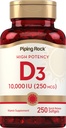 Piping Rock Vitamina D3 10000 UI 