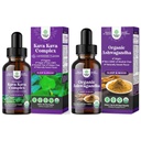 Bundle de Kava Kava lichid potent picaturi supliment cu Kavalactonă pentru somn mai bun și USDA picături organice Ashwagandha lichid - extract de rădăcină Ashwagandha pentru stres și suport de mood pentru adulți