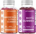 Gume de magneziu vitamatic și gume de biotin - 60 Vegan Conte fiecare