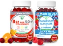 Lunakai Statele Unite ale Americii Made Vitamina B12 pentru adulți 50+ & Magneziu Glycinate Gummies Bundle, Sprijină Energie, Mood, Relaxare & Stress Relief, Non-GMO, Vegan, 60ct Fiecare