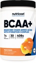 Nutricost BCAA + pulbere de hidratare (Inele de piersici) 30 Serviri - Aminoacidi din lant ramificati cu complex de hidratare - Gluten-free, non-GMO