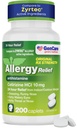 GenCare - Cetirizina HCL 10 mg (200 caplete) - Pastile de salvare pentru alergii non-drowsy - Medicamente generice pentru alergii OTC - Medicamente antihistaminice pentru respirație, mâncărime la nivelul nasului - Zyrtec generic