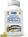 ANDREW LESSMAN Maximal Essential Omega-3 Nearomate, 360 Softgels - Ultra-pure Omega-3 ulei de pește 1200 mg-High DHA, No Mercury Supplement-Small, Ușor de înghiţit capsule de ulei de pește