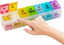 Organizator pilula mare 7 zi cu design de primăvară-deschis- Săptămânal Pilula Organizator 2 ori pe zi cu AM PM Compartimente mari Cutie pilula pentru Suplimente Pastile Container pentru Vitamine Medicina Organizator