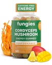 Ciuperci Cordyceps Gumies ciuperci, Mango & Ananas aroma - Mushroom Herbal Supplement Gummy pentru adulti Suporta rezistenta, energie si performanta - Cafeina-gratuita Gummie energie - 60 Serviri