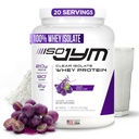 Stiinta suplimentara JYM Iso JYM Struguri, 90 Calorii, 100% Izolat de proteine Whey, Zero Fat, Zero Sugars, Mixes Clear, pentru femei si barbati, 20 Serviri
