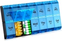XL Large Weekly Pill Organizator 2 ori pe zi, Extra Big 7 zile Pill Box Am Pm, Daily Pill Case Medicine Organizator cu 14 Compartimente, Ziua de noapte Pilula Container pentru uleiuri de pește, Vitamina, Supliment