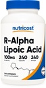 Nutricost R-Alpha Acid lipoic 100mg, 240 capsule - Veggie Caps, Vegan, Non-GMO, Gluten Free