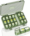 Weekly Pill Organizator,3 ori pe zi, Mare călătorie 7 zile Pilula cutie cu container separat, zilnic portabil de umiditate-Proof pastile caz pentru medicamente, vitamine, ulei de pește și suplimente