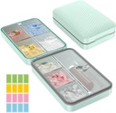 Restree Weekly Pill Organizator, Magnetic Proof Pilula caz de umiditate, capacitate mare de călătorie Pilula cutie cu interior clar Lid pentru vitamine, Suplimente, și medicații zilnice 8 Compartiment (Green)