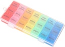 Pilulă caz Pill Clear Organizator cutie Pill Organizator 7 zi (3 ori pe zi) Săptămânal Pilula Box 21 Sloturi Organizator de medicamente cu buton Push pentru medicamentatie caz container clar