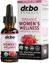 Echilibrul hormonilor pentru femei & PMS Relief - Wellness feminin Echilibru hormonal organic Suplimente Picături lichide & Menstrual Crama Perioada de suport - Zmeură frunze, Chasteberry, Black Cohosh Supliment 1 Oz
