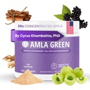 Amla Powder & Imunity Blend Superfood Supplement with Elderberry, 20x Ultra Concentred Amla, Immune Support, Made with Ginger, Scorțișoară, Peppermint, Indian Gooseberries, Imunitate, 30 Servings