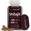 Silajit Pure Himalayan Extract 500mg cu 15% Acid fuzelian 500mg - 120 Capsule vegetariane, 4 luni de aprovizionare, Supliment organic pentru Vitality & Mental Clarity, Made in USA, Gluten Free, Non-GMO