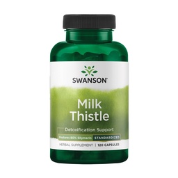 Swanson Milk Thistle (Standardizat) - Herbal Liver Supplement w/ 80% Silymarin - Formula naturală care ajută la menţinerea sănătăţii şi bunăstării generale - (120 capsule)