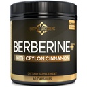 Berberine 1200 mg HCL Plus Capsule cu scorţişoară ceylon - Supliment Berberină cu suport metabolic şi imun, Complex AMPK Activator metabolic, Suport cardiovascular - Berberine HCL 1200 mg Capsule
