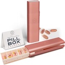 Set pilula destul de - Stilish & Compact Daily Pill Organizator, medicament pastile caz, Pilula Container pentru managementul vitaminei, Pilula Holder, Travel Essentials pentru femei si barbati - Rose