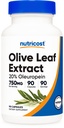 Nutricost Olive Leaf extract (20% Oleuropein) 750 MG, 90 capsule - non-GMO, Gluten Free