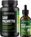 HAVASU NUTRITION Stinging Nettle Leaf Extract Picături lichide (60 Servings) & Saw Palmetto capsule (100 serviri)
