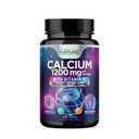 Calciu 1200 mg cu vitamina D3 pentru cea mai bună absorbţie - Advanced Bone Supplement, 1200 mg carbonat de calciu & 1600 UI Vitamina D3, Lent Release for Immune Support, Ușor de înghițit, 120 comprimate