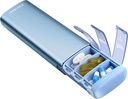 Vaydeer Metal Travel Pill Organizator, 7 zile Săptămânal Pilula cutie, Capacitate mare de zi cu zi drăguț Pilula caz pentru suplimente, pastile, vitamine și medicamente (Small, Blue)