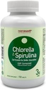 NANOWELL Chlorella & Spirulina 720 comprimate - Chlorella, Spirulina, Antioxidanti, Vitamine, bogat în proteine, Broken Cell Wall (720 Conte)