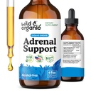 Suport suprarenal sălbatic și organic picături pentru Outlook pozitiv - Suplimente naturale de suport adrenal pentru femei și bărbați - Vegan, fără zahăr și alcool - 2 luni de aprovizionare - 4 fl oz