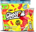Pachete de hidratare GHOST, Sour Patch Kids Redberry, 24 Sticks, Electrolit pulbere - Băutura Mix Supliment cu magneziu, potasiu, calciu, vitamina C - Vegan, fără soia, zahăr și gluten