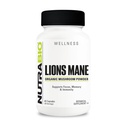 NutraBio Lions Mane Supliment capsule - organic Lion coama praf de ciuperci (500mg) - Focus, memorie, imunitate - 60 capsule vegetale
