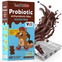 YumVs Probiotice pentru copii cu Prebiotic Fibră de zahăr Suplimente masticabile fără ciocolată - Suplimente dietetice Mestecables pentru Digestive Health - Copii mici, Copii & adolescenti 60 Conte