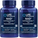 Prelungirea vieţii NAD+ Regenerator de celule şi Resveratrol Elite, NIAGEN Nicotinamidă riboside, Trans-resveratrol, quercetină, Fisetină, pentru Longevitate, Energie şi Stres oxidativ, 30 Capsule vegetariene