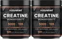 NatureBell 2 Pack Creatină monohidrat pulbere 500g, 5000 mg per servire 