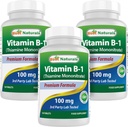Cele mai bune naturale vitamina B1 sub formă de comprimate de Tiamină mononitrat 100 mg (120 de comprimate (pachet de 3))
