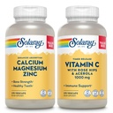SOLARAY calciu magneziu zinc şi timp de eliberare vitamina C - Bone Health, Immune Support Bundle, 1000 mg calciu, 500mg magneziu, 1000mg vitamina C Supliment, Vegan, 60-zi Garanţie, 275 VegCaps fiecare