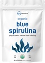 Pudră organică albastră Spirulina (Extract de Phycocianin), 30 Serviri - Fără miros de pește, 100% Proteină Vegană din alge albastre-verzui, produse alimentare luminoase naturale de colorat pentru piureuri, gătit, băuturi și gătit