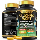 Suplimentul de Wont St.John - 8in1 Formula - Combinați cu Ashwagandha, Ginkgo Biloba, Shilaj, Valerian, Sfântul Basil, Mușețel și Pepper Negru - 120 capsule Vegane pentru 4 luni de aprovizionare