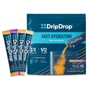 Pachete de hidratare dripDrop - Pachet Tropical Variety Pack - Electroliţi de unică folosinţă Amestec de pulbere - Mango, Açaí, Fructe Pasiune, Piña Colada - Non-GMO, Gluten Free, Vegan - 32 Sticks